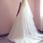 Voile de mariage simple longue cathédrale avec deux couches