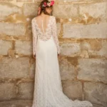 Robe de mariage boho chic champêtre dentelle manches longues Alesandra Paris robe Valentina