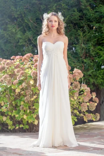 Robe de mariée empire grec bohème chic EMMANUELLE alesandra paris