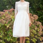 Robe de mariée vintage année 50 courte avec haut dentelle MANON alesandra paris